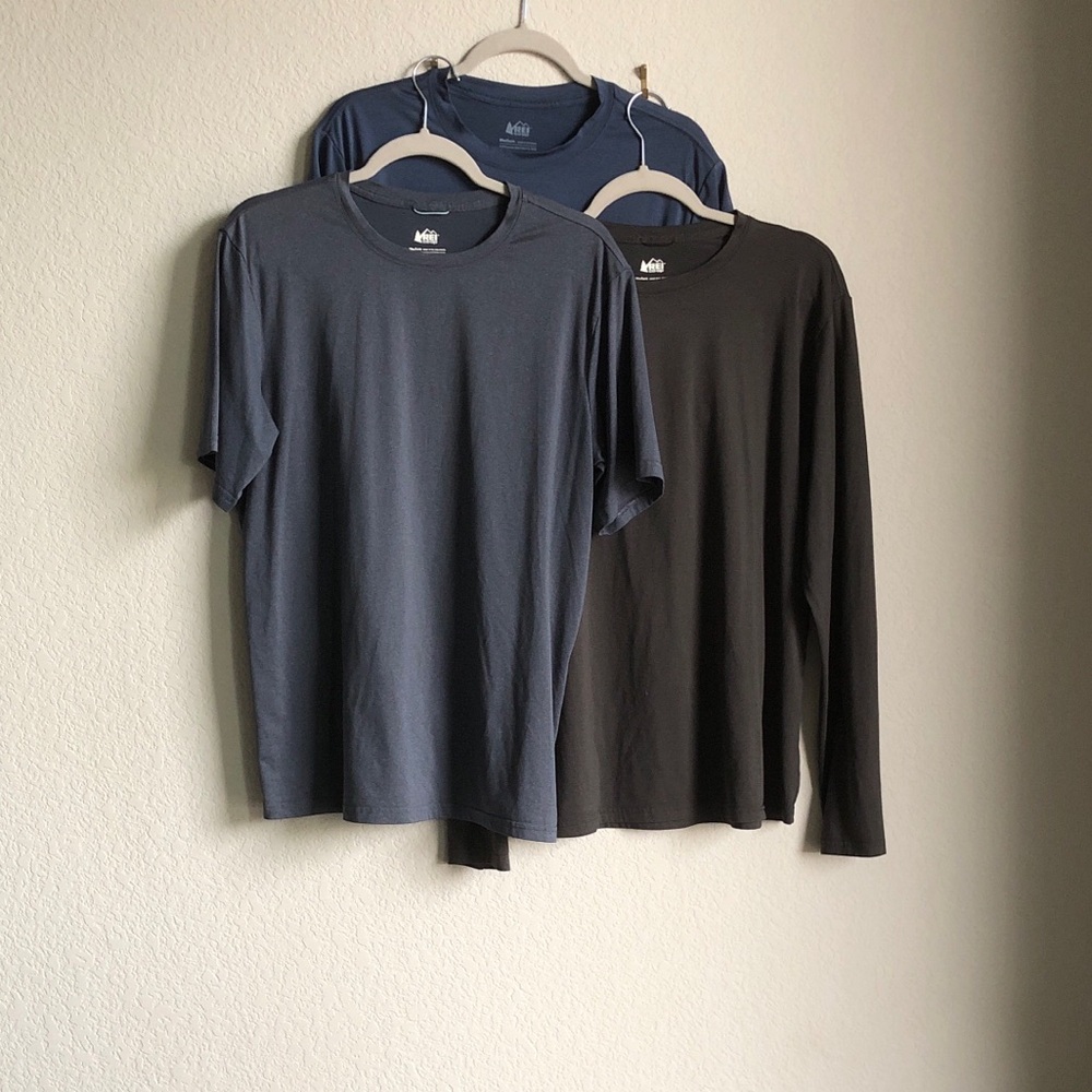 REI Coop Mens Athletic Shirt Bundle Grey Blue